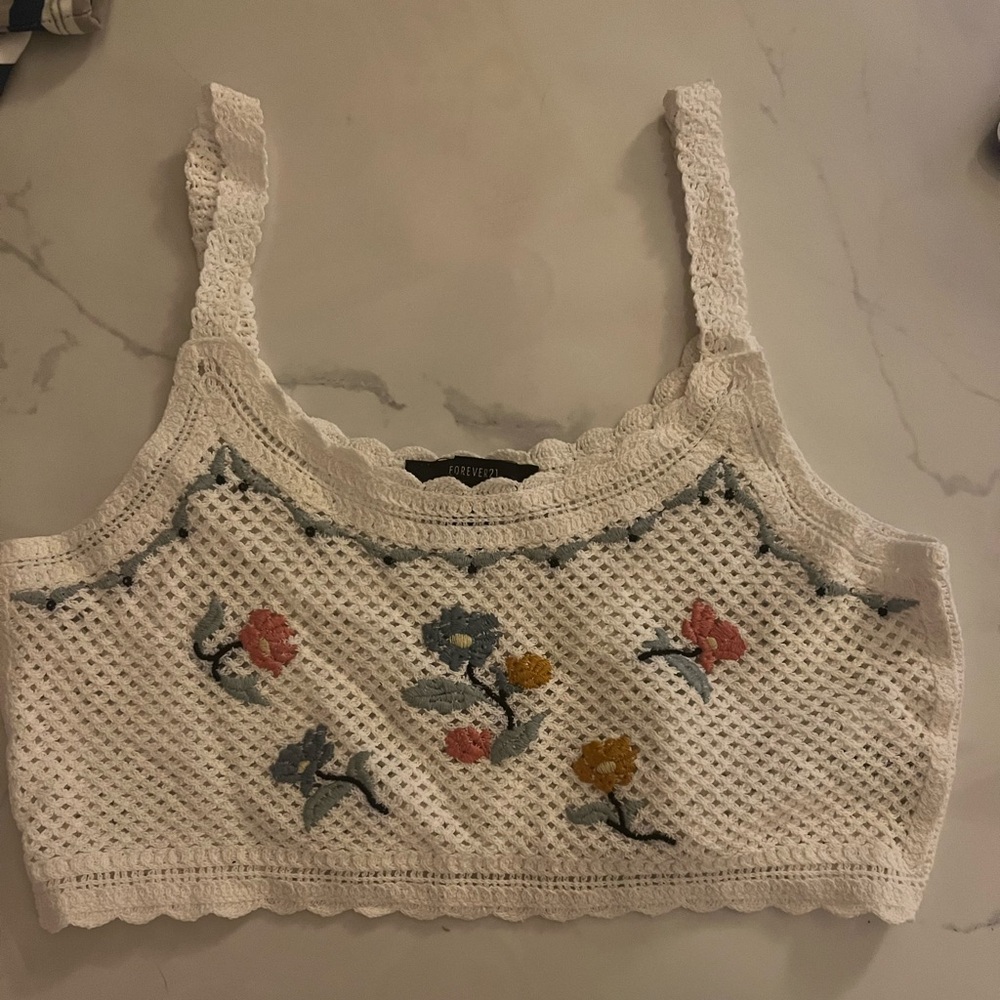 crochet floral top